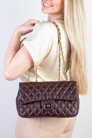 Bolsa de couro matelassê quilted Penélope