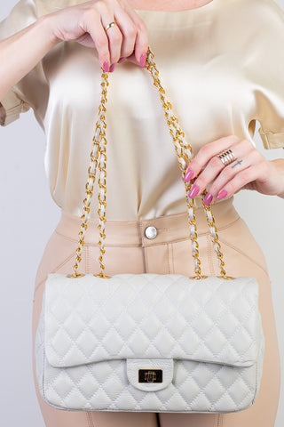 Bolsa de couro matelassê quilted Penélope