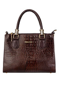 Bolsa grande de couro croco estruturada Emilia - Enluaze