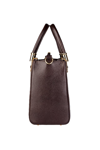 Bolsa grande de couro croco estruturada Emilia