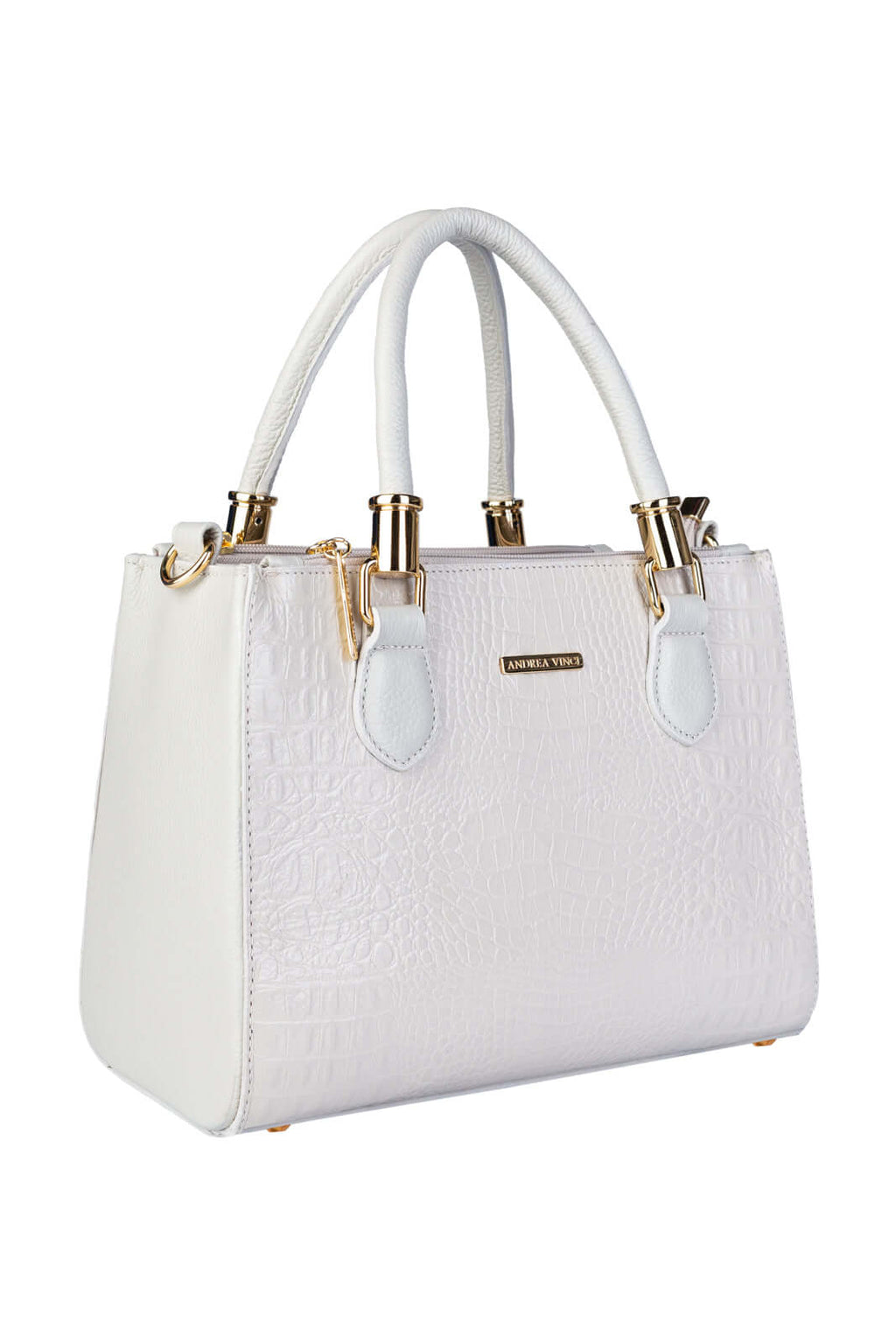 Bolsa grande de couro croco estruturada Emilia - Enluaze