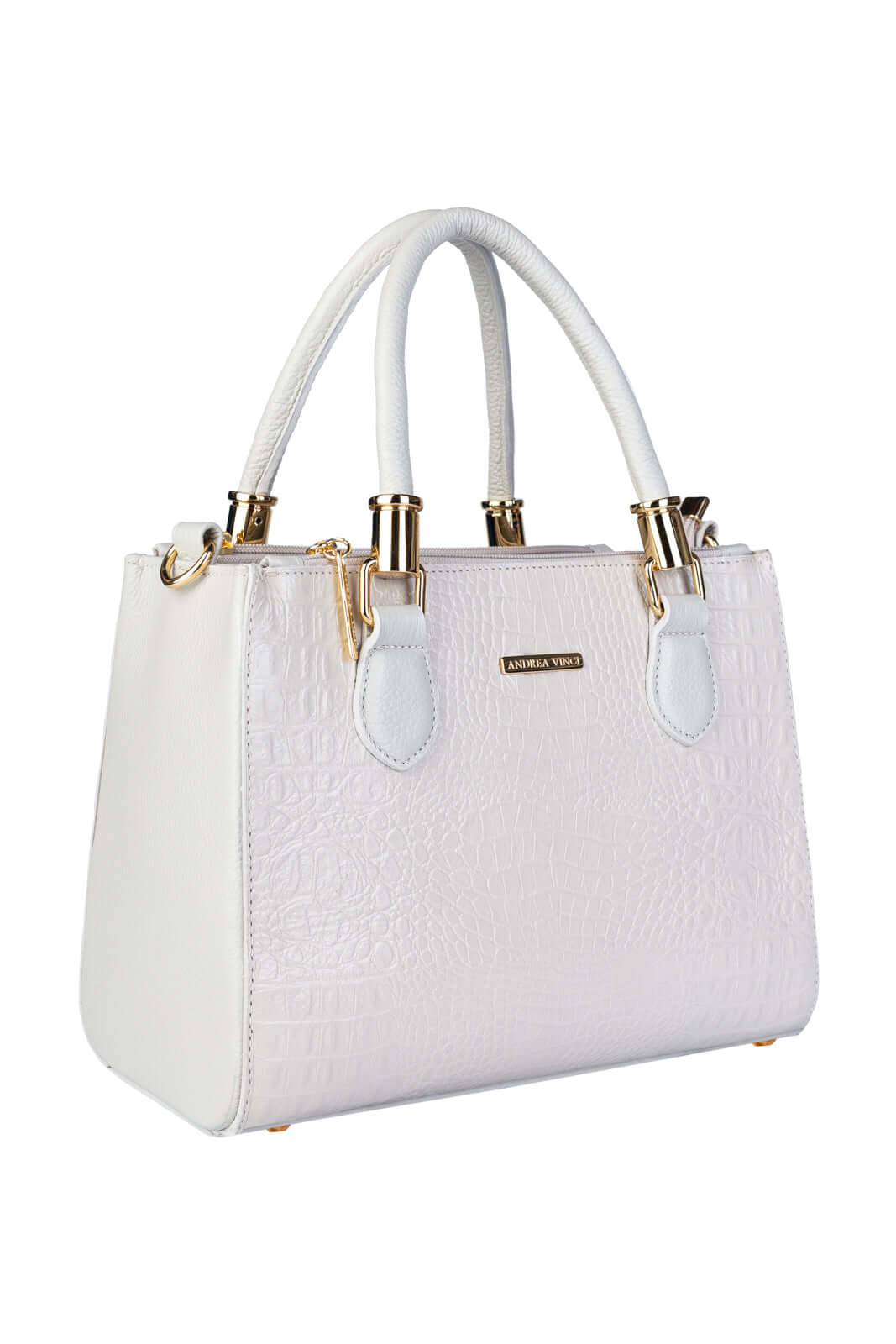 Bolsa grande de couro croco estruturada Emilia - Enluaze