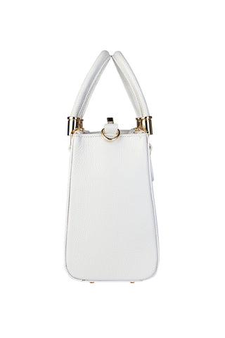 Bolsa grande de couro croco estruturada Emilia