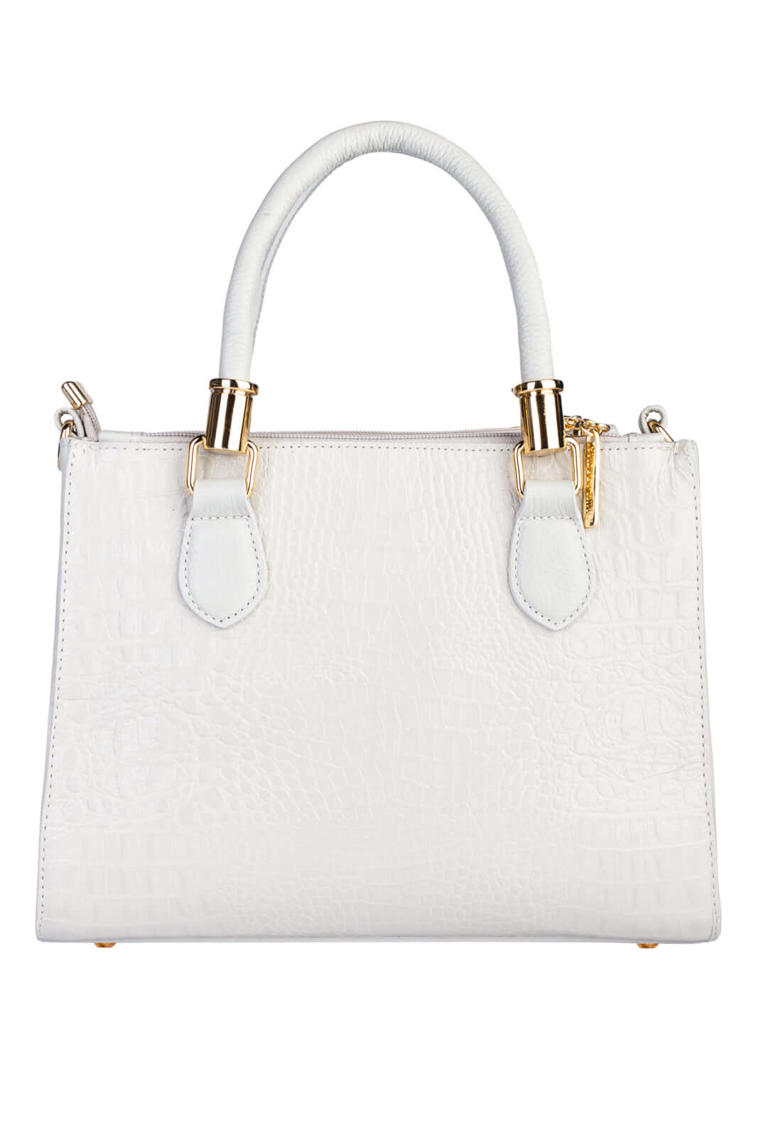 Bolsa grande de couro croco estruturada Emilia - Enluaze