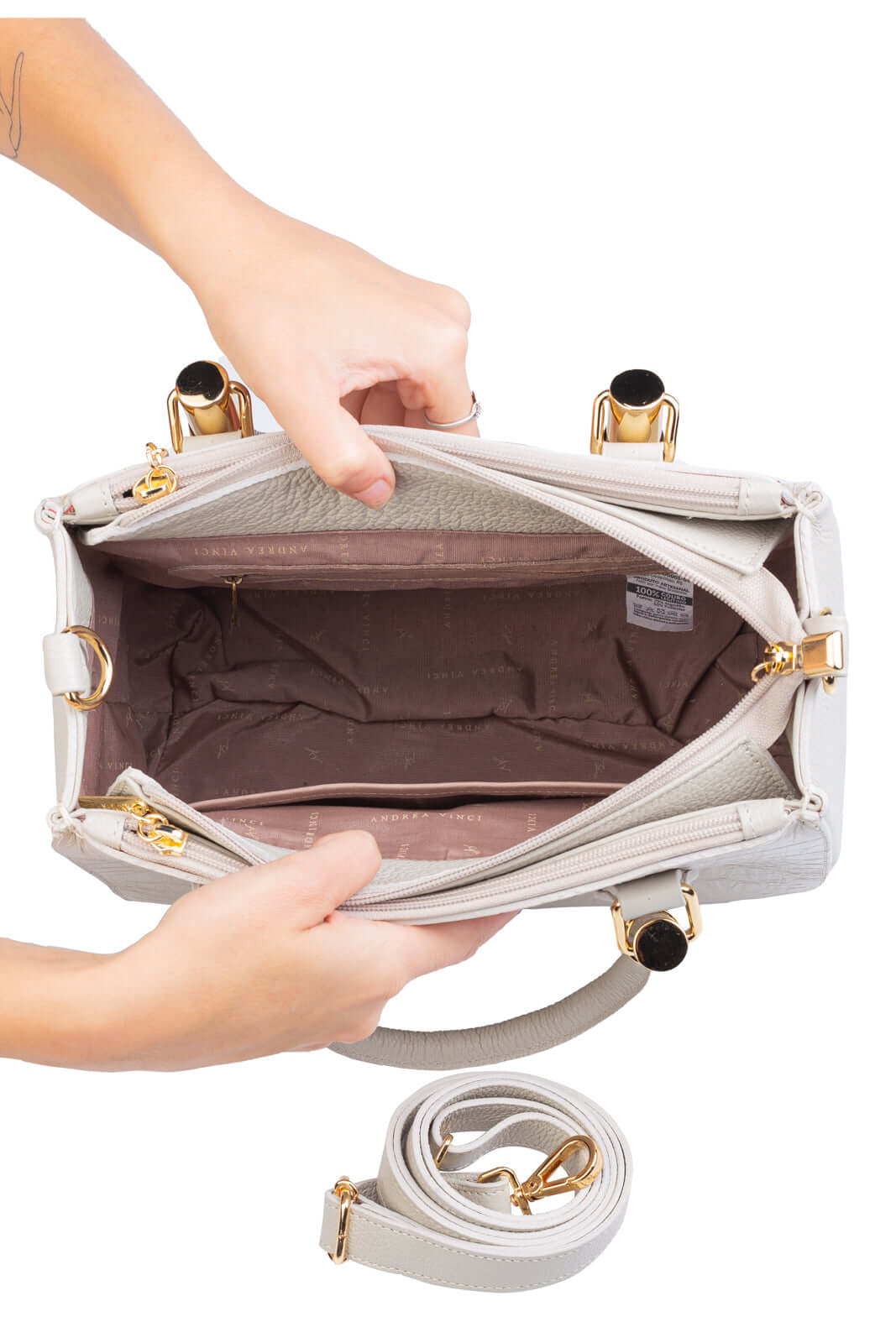 Bolsa grande de couro croco estruturada Emilia - Enluaze