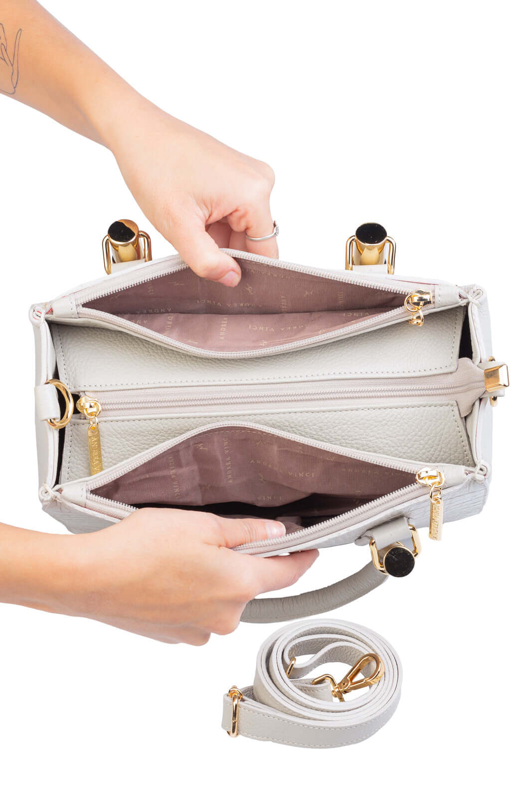 Bolsa grande de couro croco estruturada Emilia - Enluaze