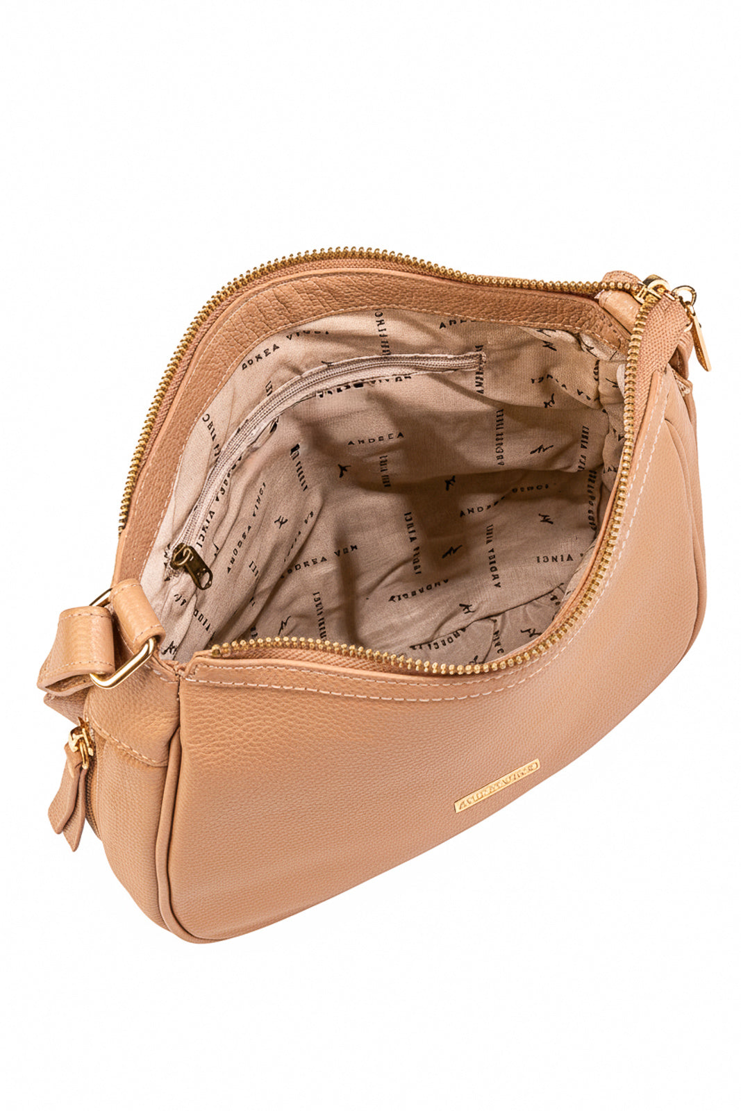 Bolsa tiracolo de couro liso Camila