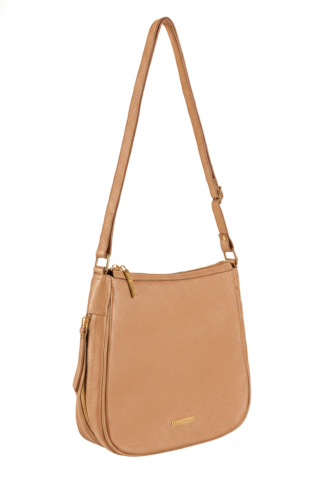 Bolsa tiracolo de couro liso Camila