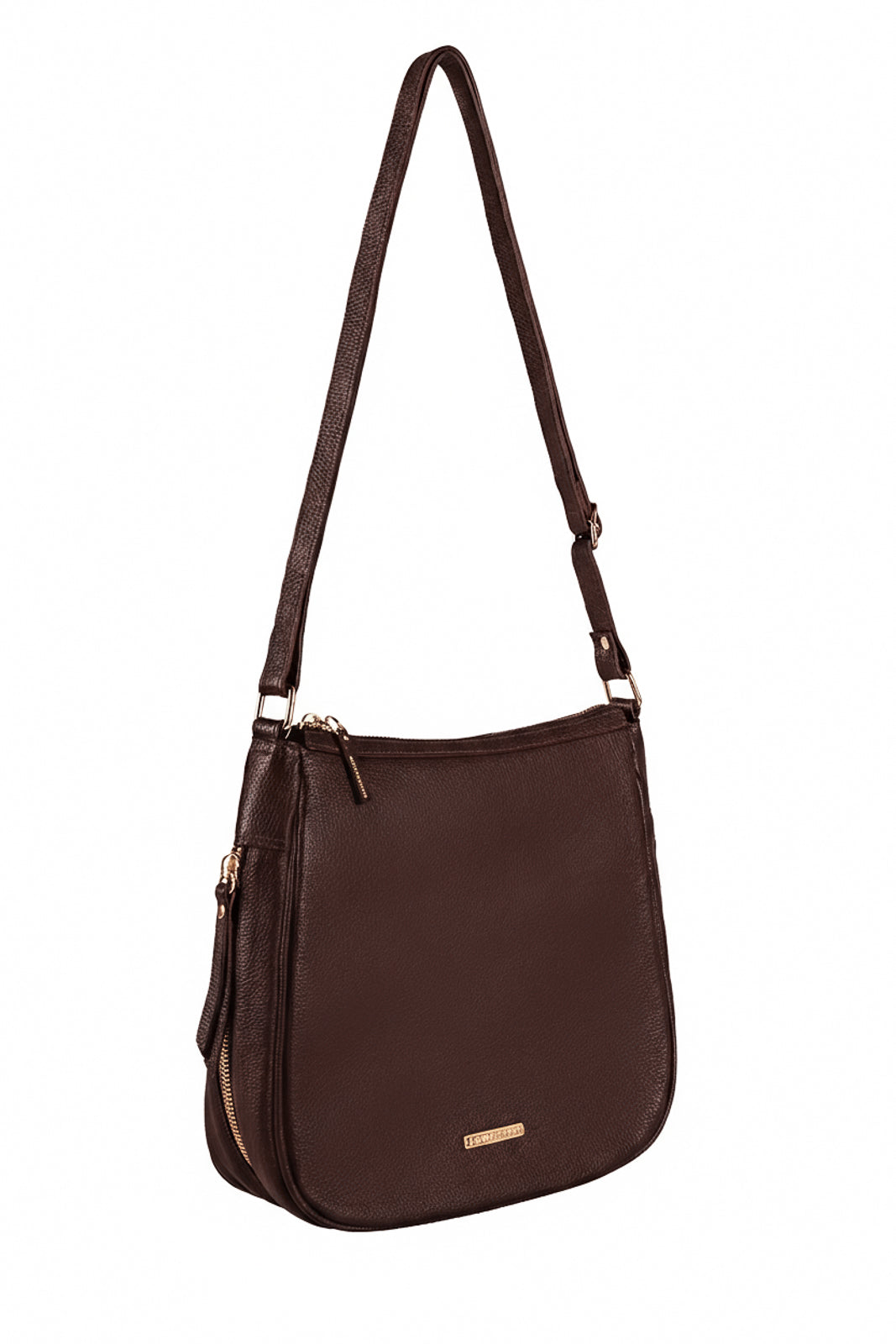 Bolsa tiracolo de couro liso Camila