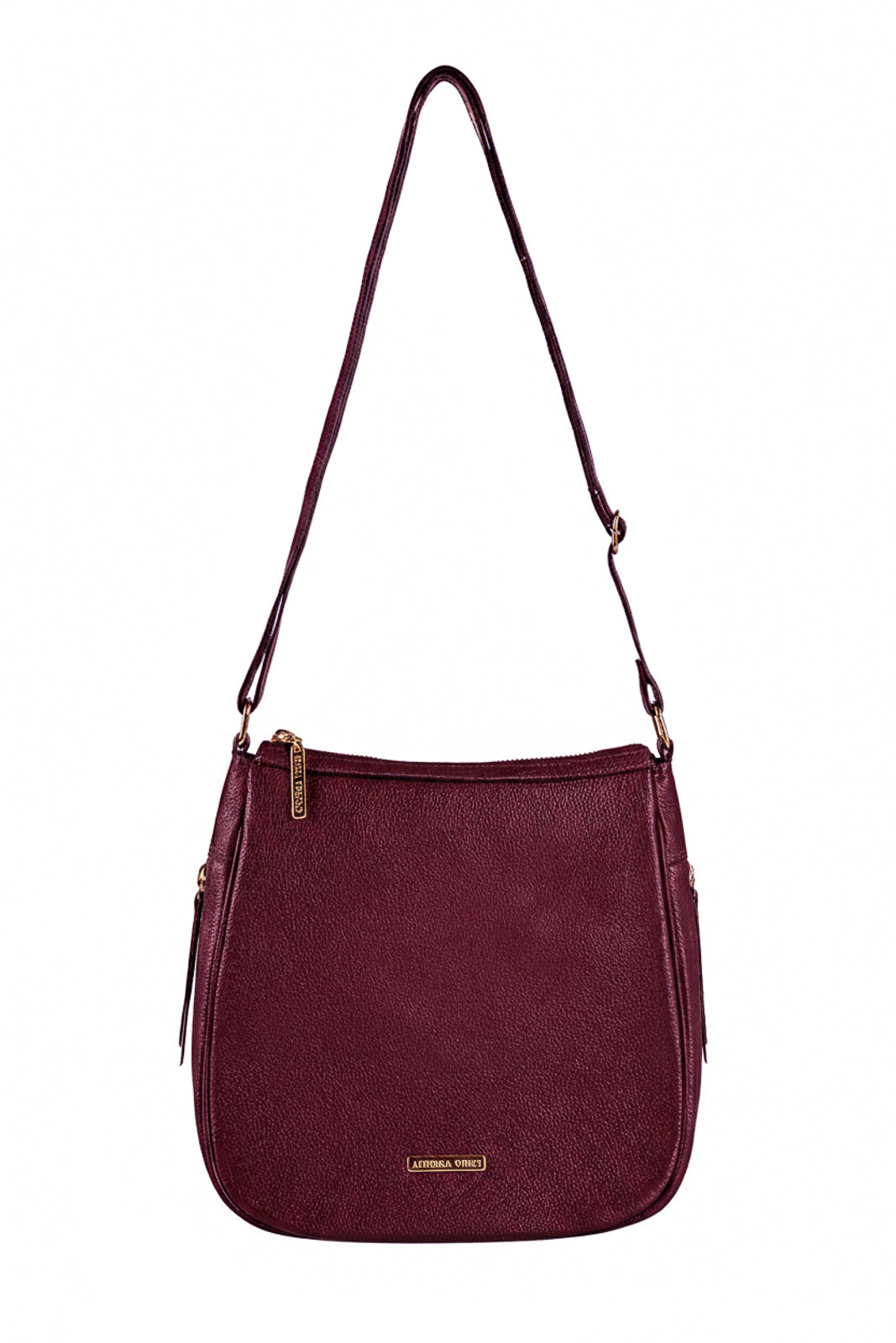 Bolsa tiracolo de couro liso Camila