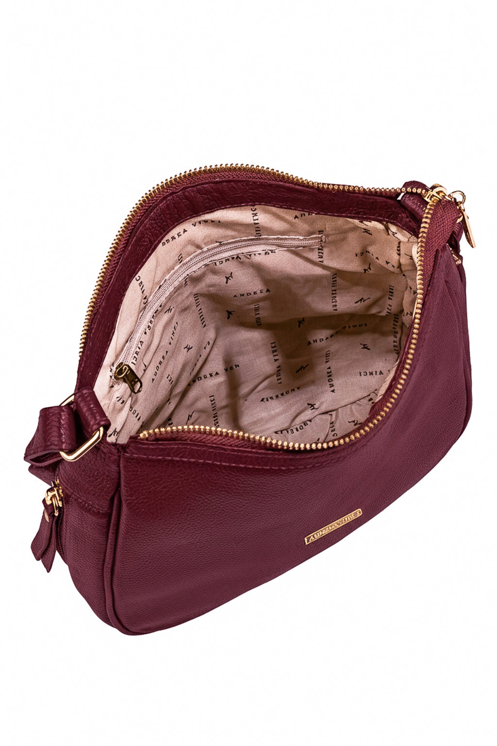 Bolsa tiracolo de couro liso Camila