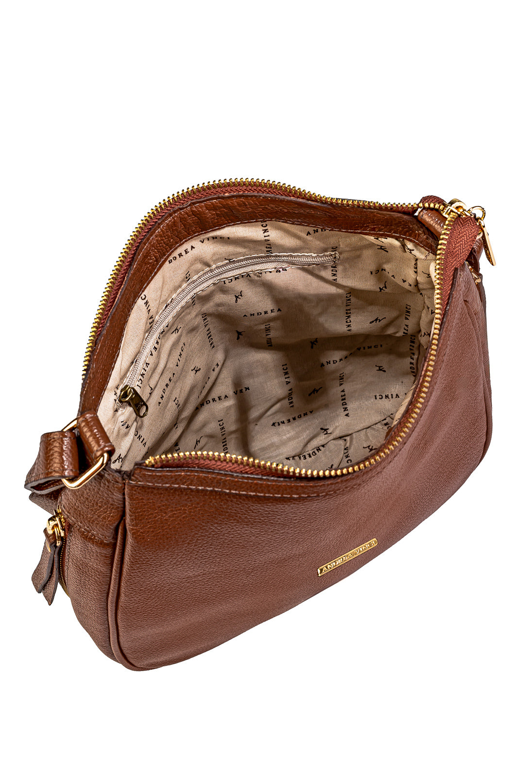 Bolsa tiracolo de couro liso Camila