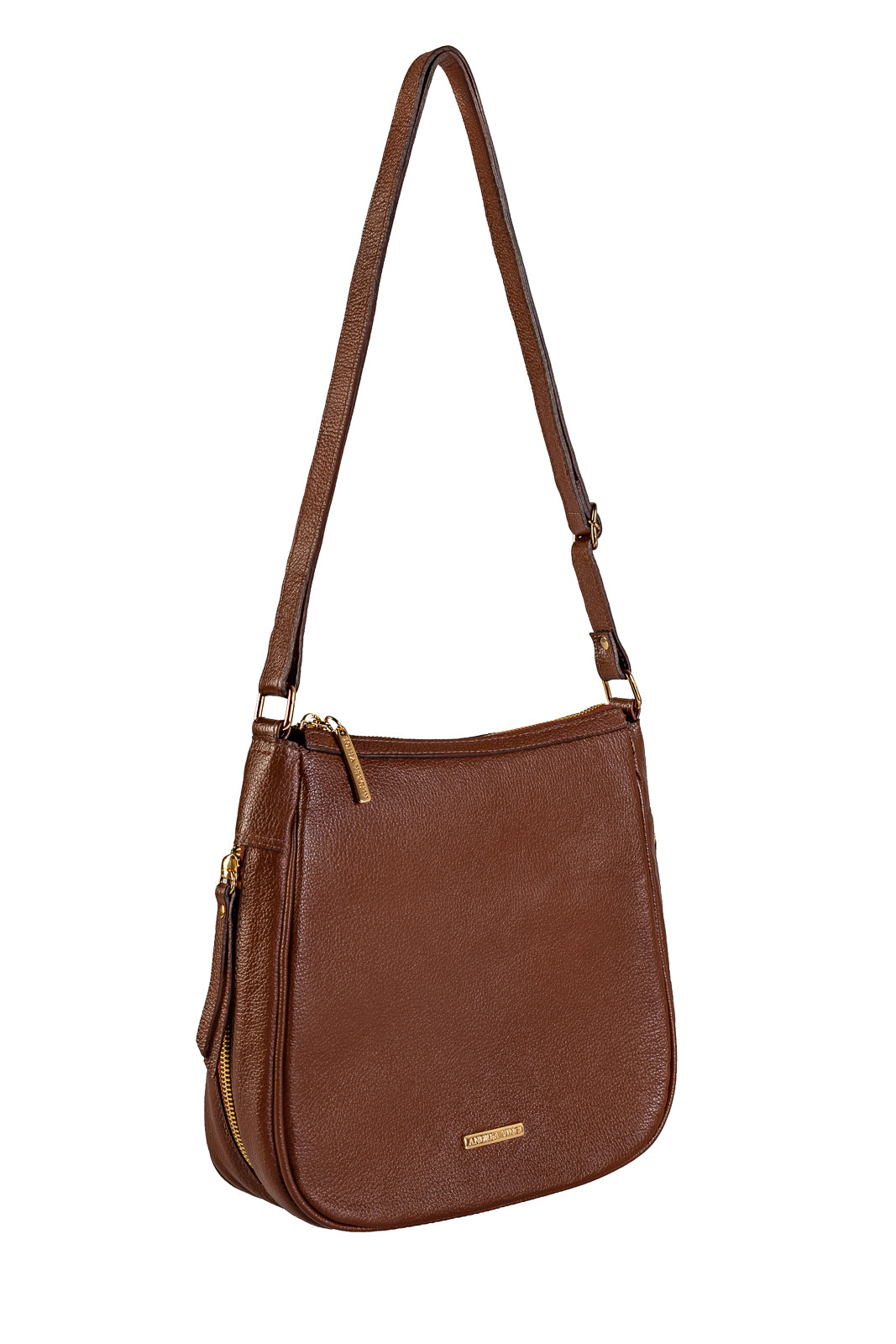 Bolsa tiracolo de couro liso Camila