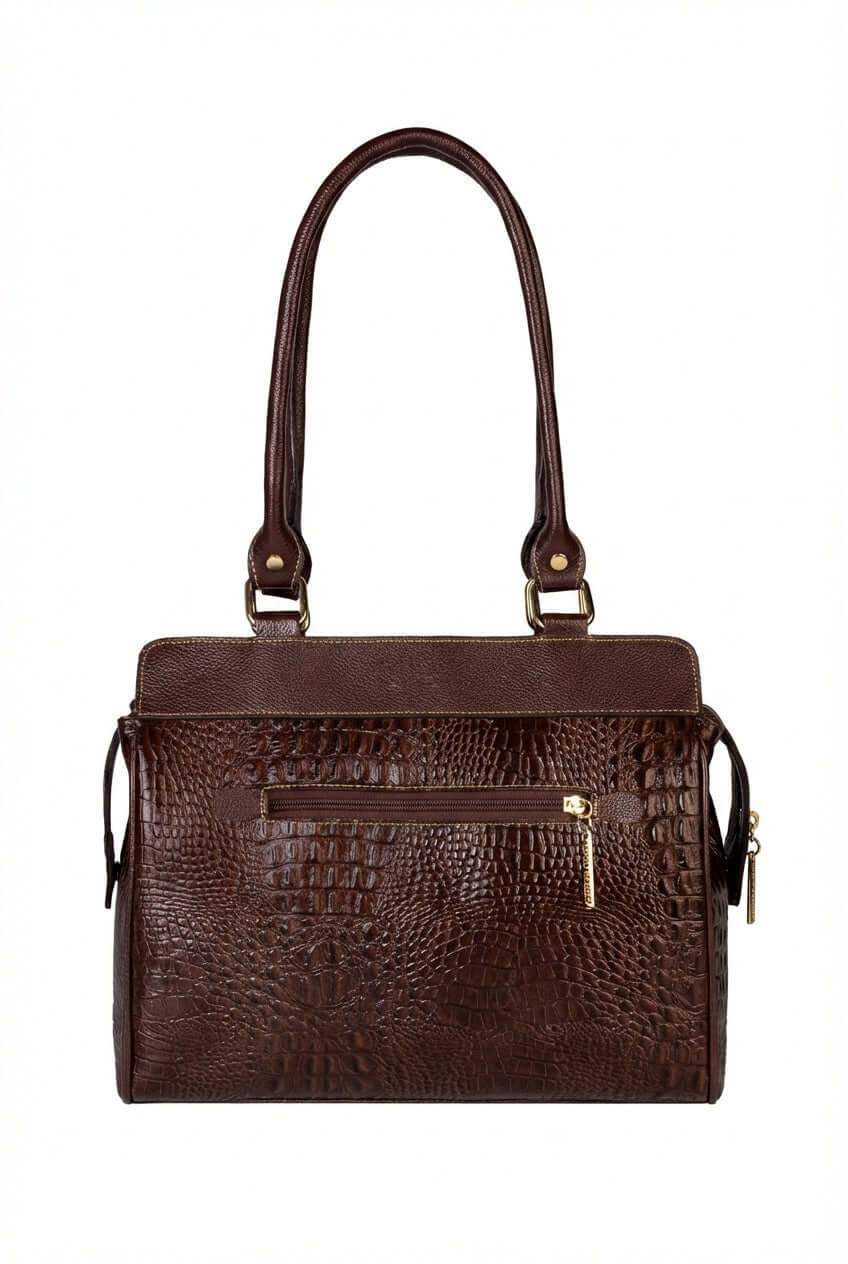 Bolsa de ombro em couro croco Silvia - Enluaze