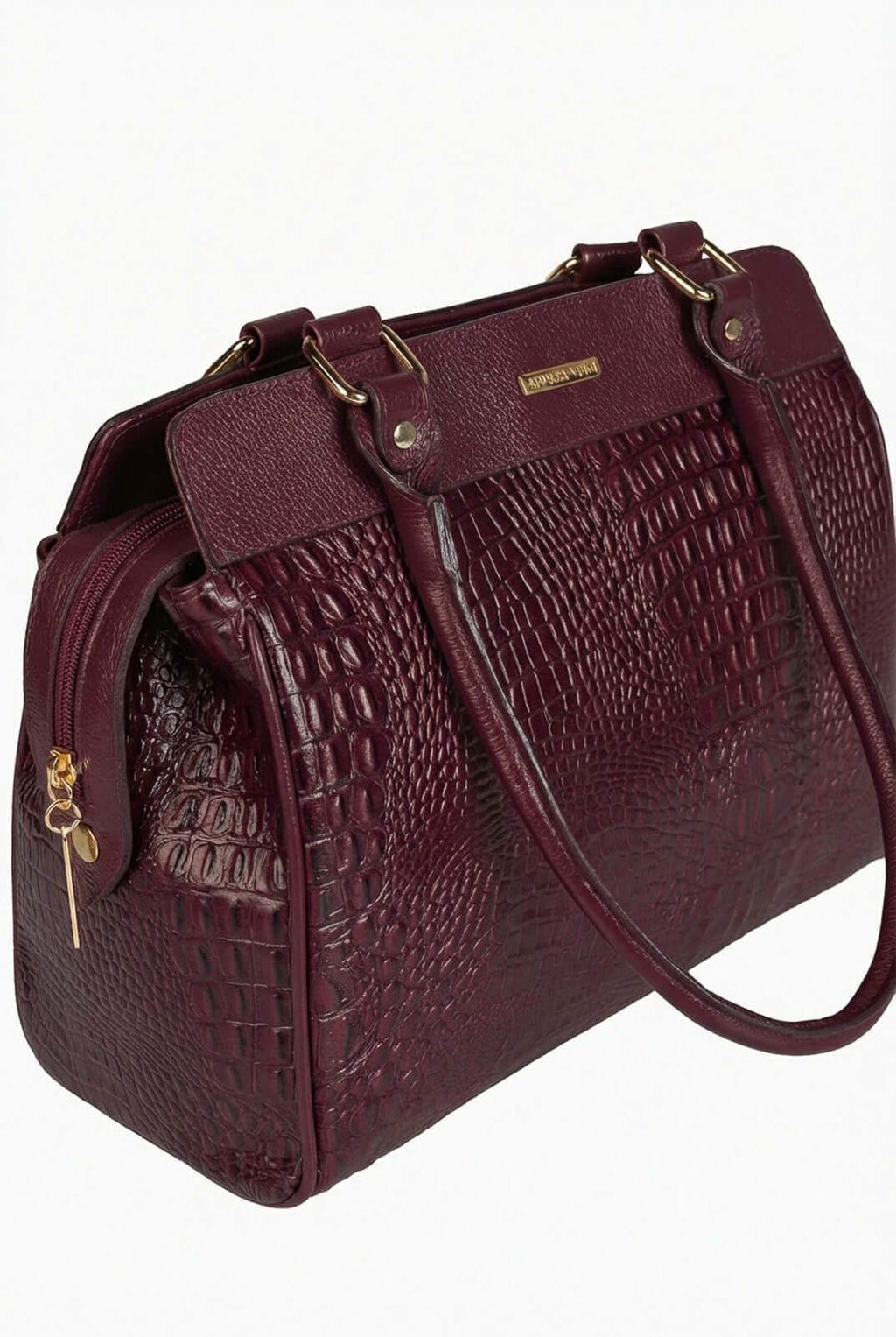 Bolsa de ombro em couro croco Silvia - Enluaze