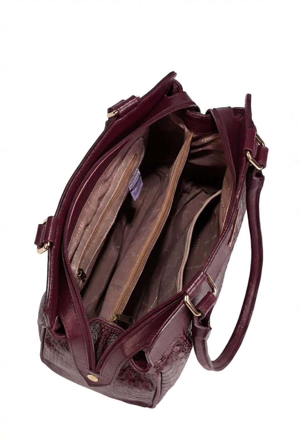 Bolsa de ombro em couro croco Silvia - Enluaze