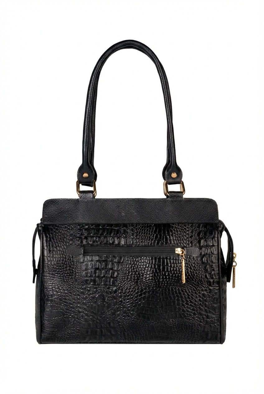 Bolsa de ombro em couro croco Silvia - Enluaze