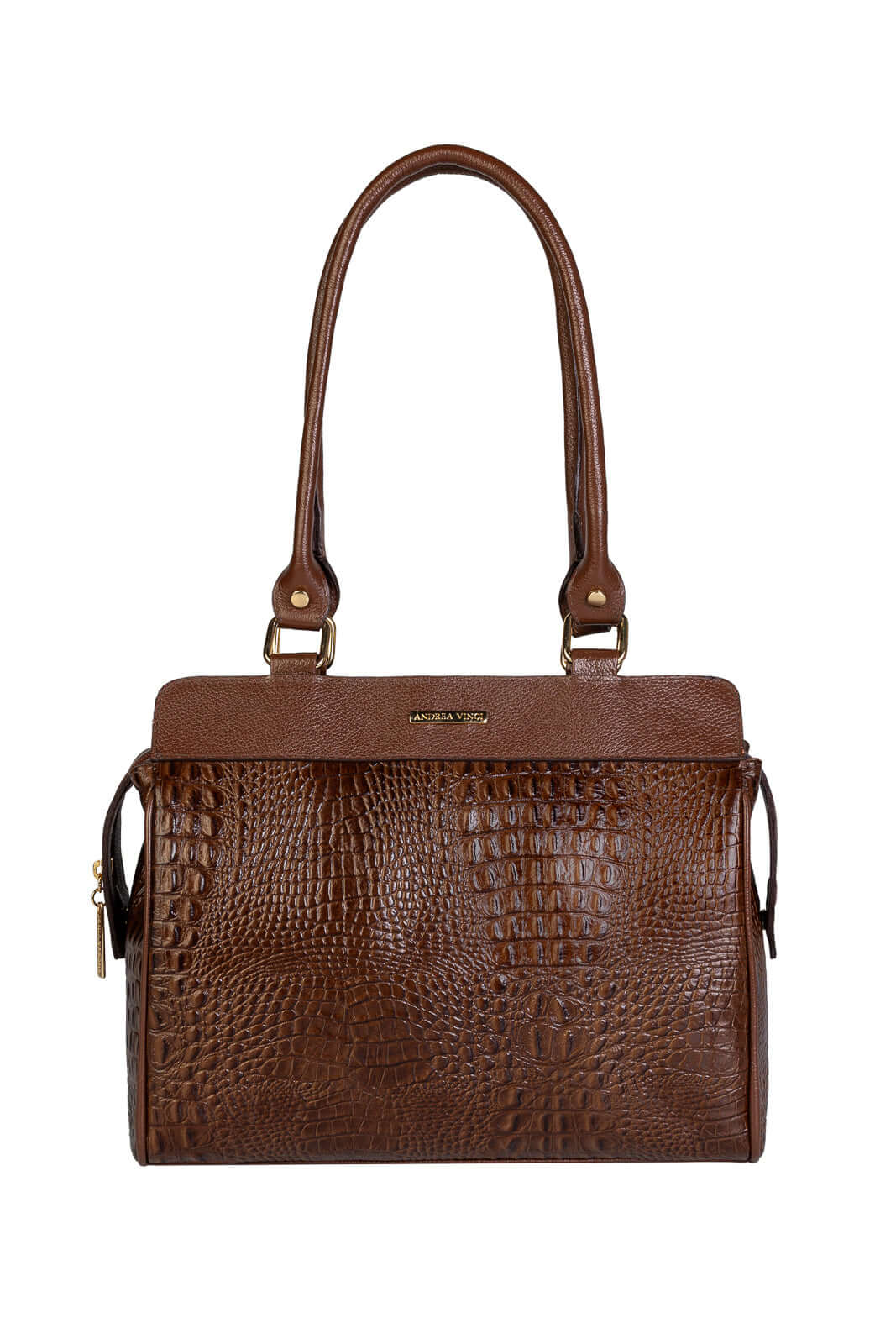 Bolsa de ombro em couro croco Silvia - Enluaze