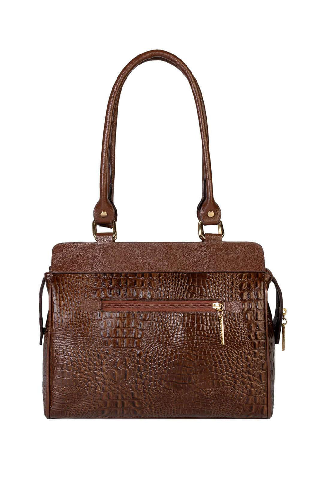 Bolsa de ombro em couro croco Silvia - Enluaze