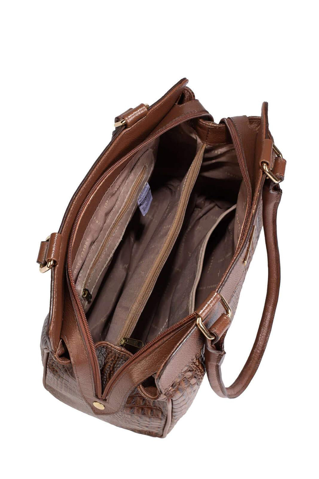 Bolsa de ombro em couro croco Silvia - Enluaze