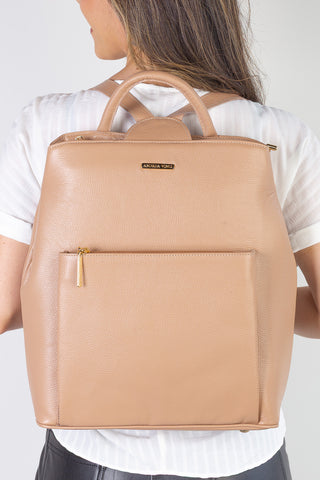 Mochila bolsa slim couro liso antifurto Lavínia