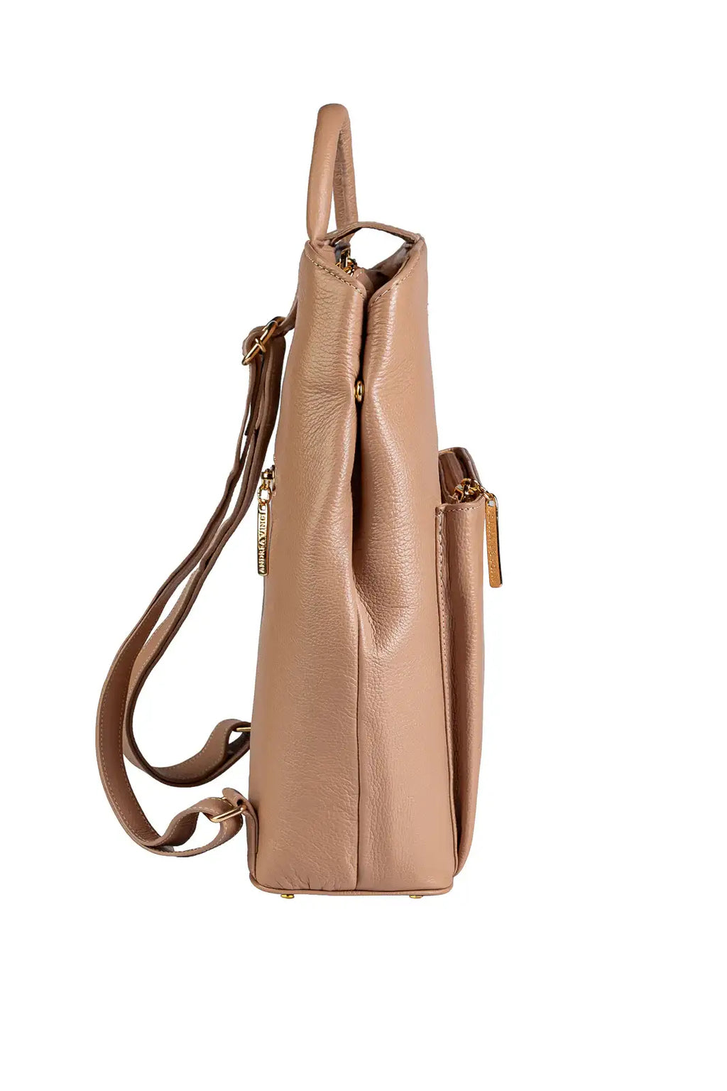 Mochila bolsa slim couro liso antifurto Lavínia - Enluaze