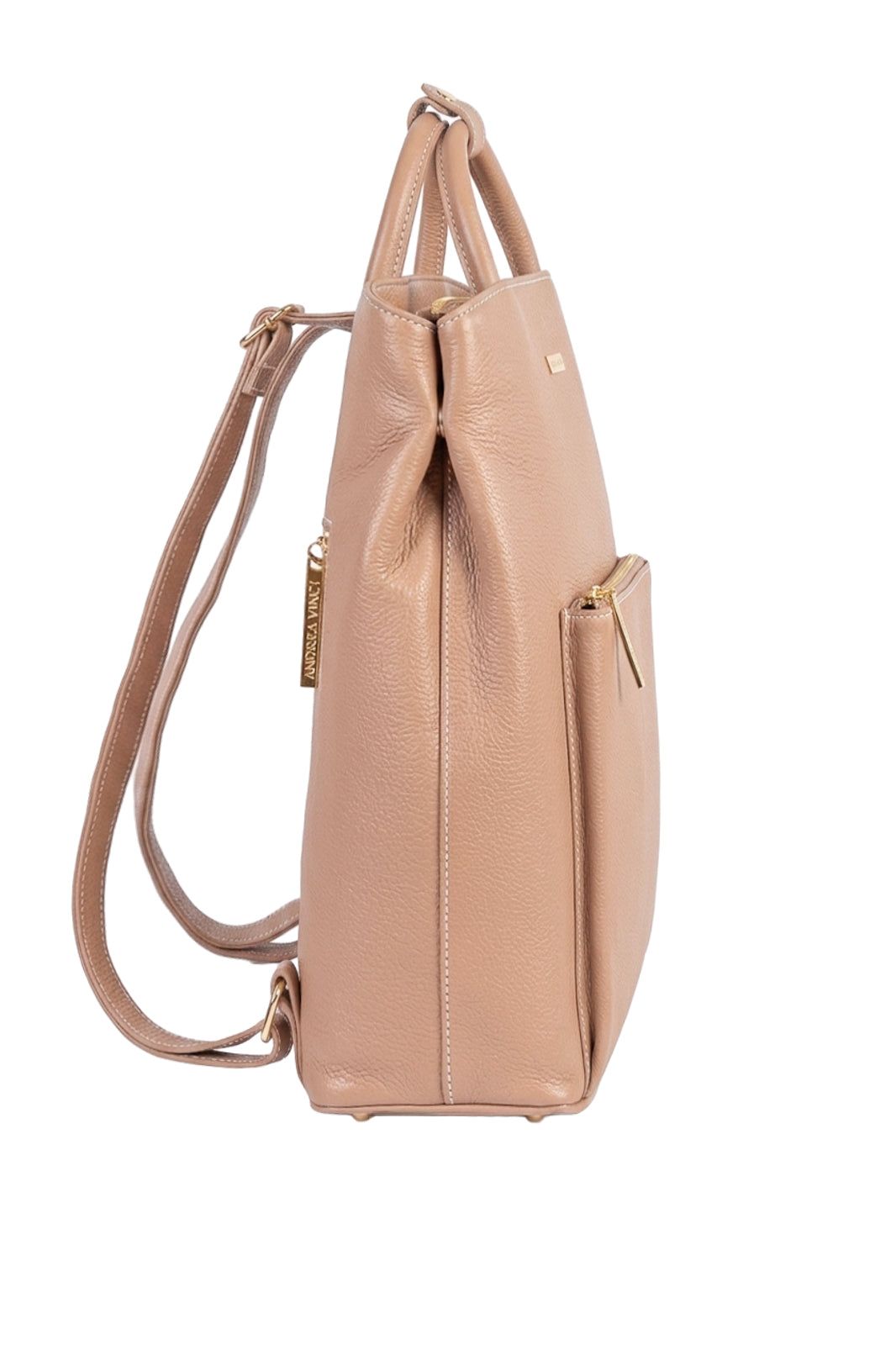 Mochila slim couro liso Lavínia
