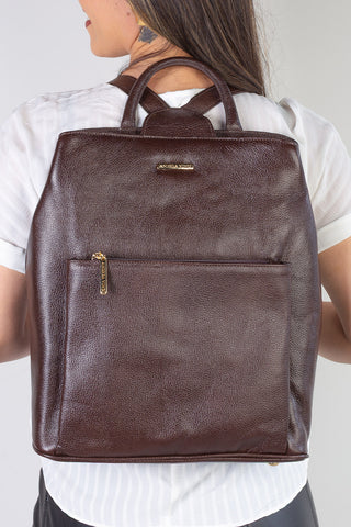 Mochila bolsa slim couro liso antifurto Lavínia