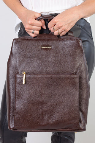 Mochila bolsa slim couro liso antifurto Lavínia