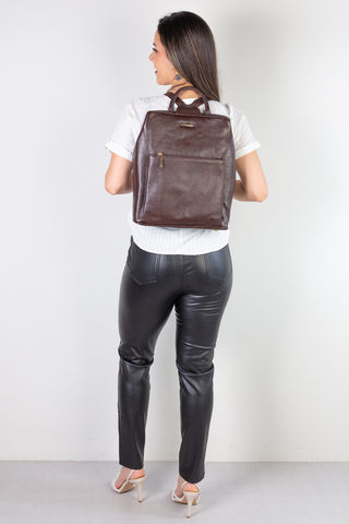 Mochila bolsa slim couro liso antifurto Lavínia