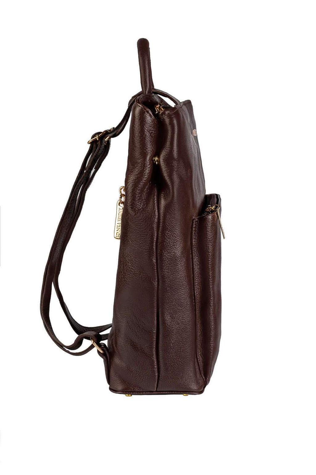 Mochila bolsa slim couro liso antifurto Lavínia - Enluaze