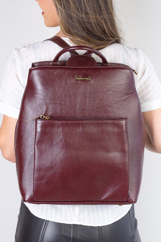 Mochila bolsa slim couro liso antifurto Lavínia