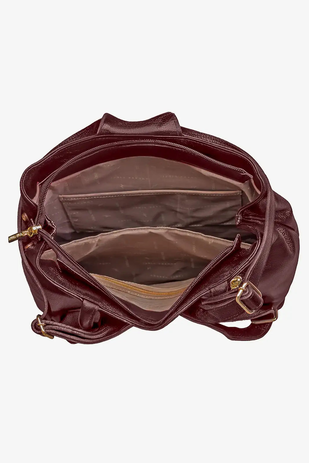 Mochila bolsa slim couro liso antifurto Lavínia - Enluaze