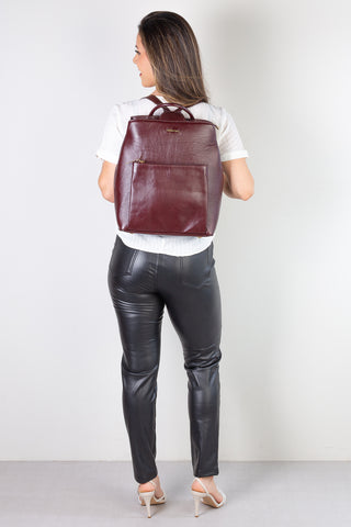 Mochila bolsa slim couro liso antifurto Lavínia