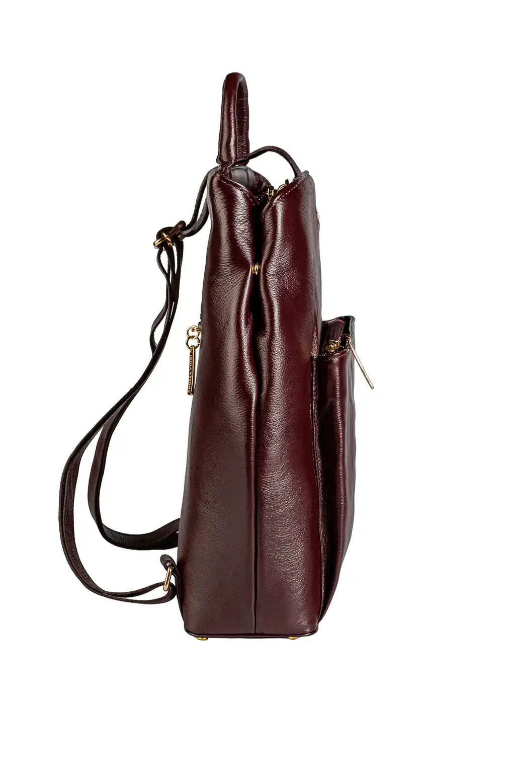 Mochila bolsa slim couro liso antifurto Lavínia - Enluaze