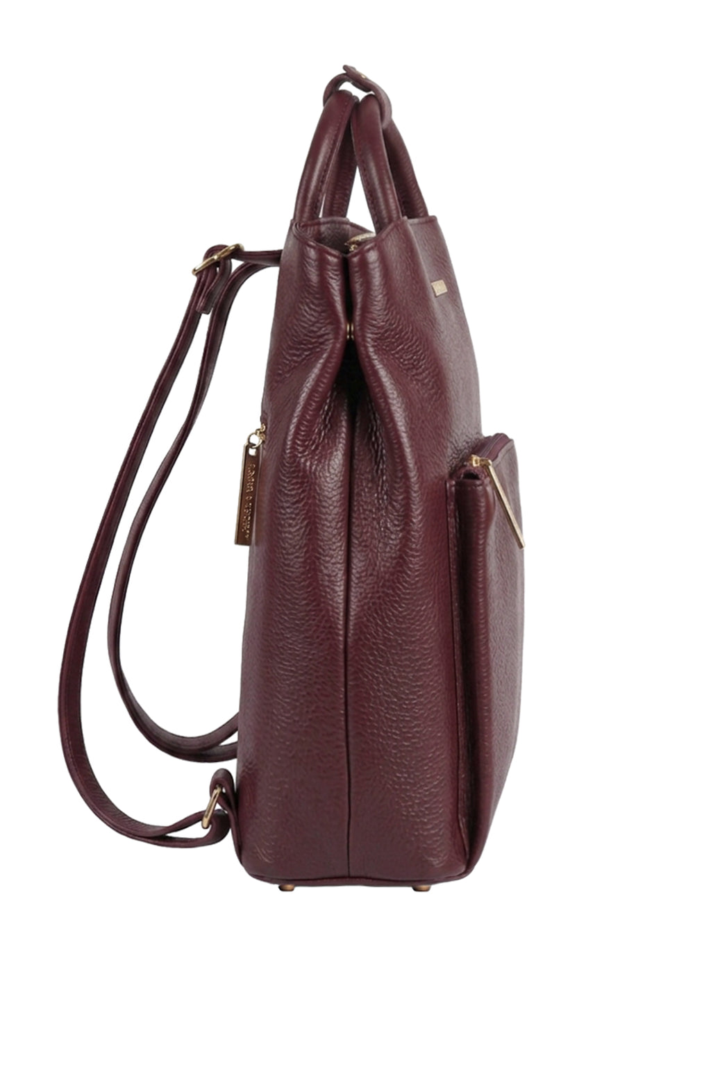 Mochila slim couro liso Lavínia