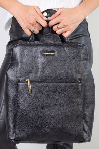 Mochila bolsa slim couro liso antifurto Lavínia