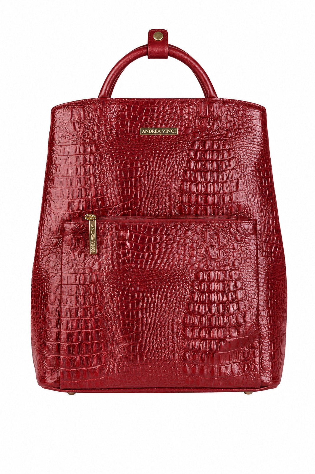 Mochila slim couro croco Lavínia