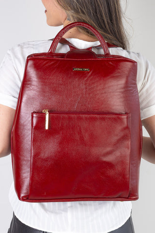 Mochila bolsa slim couro liso antifurto Lavínia