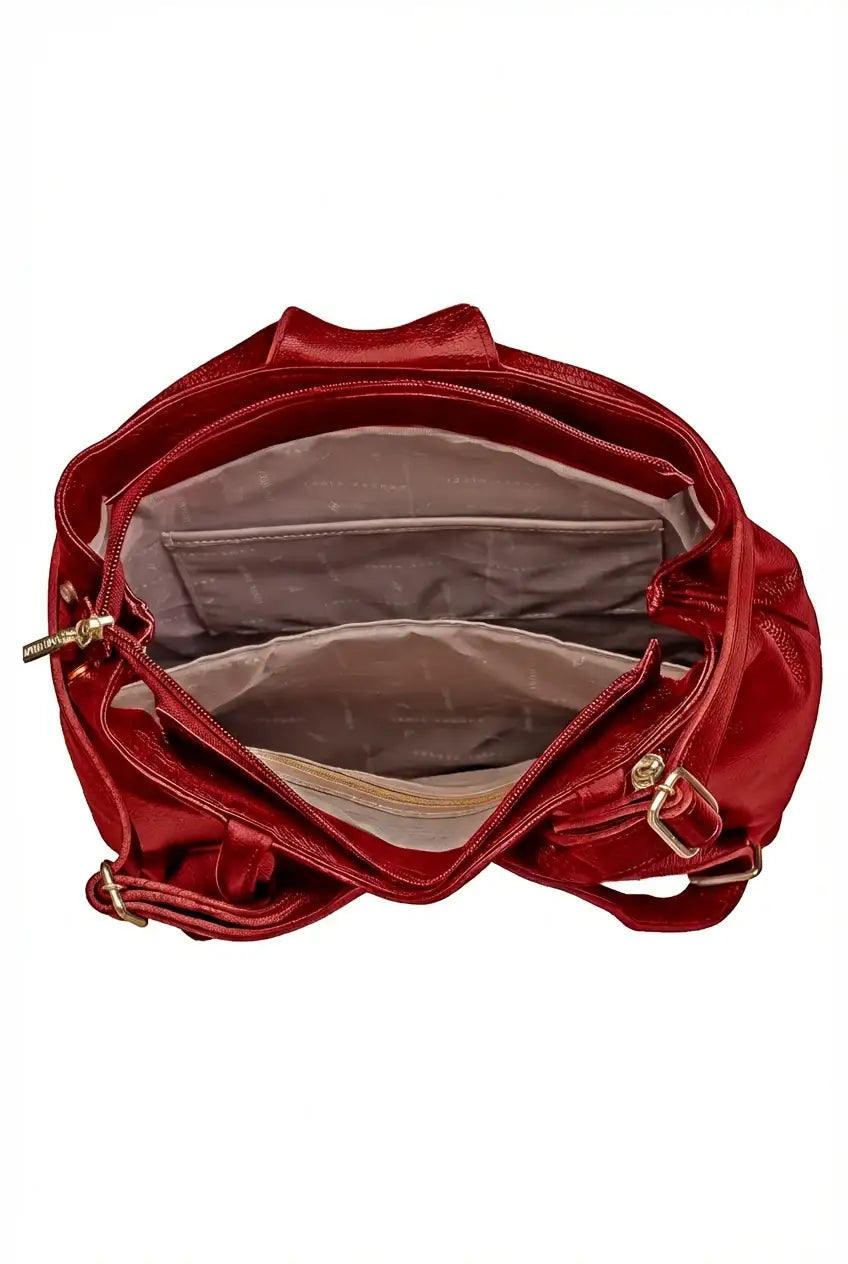 Mochila bolsa slim couro liso antifurto Lavínia - Enluaze