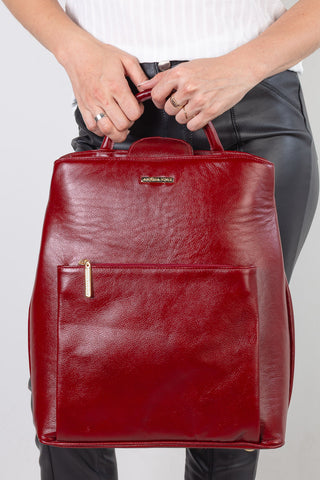 Mochila bolsa slim couro liso antifurto Lavínia