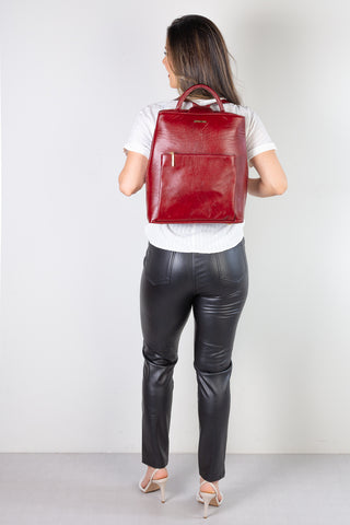 Mochila bolsa slim couro liso antifurto Lavínia