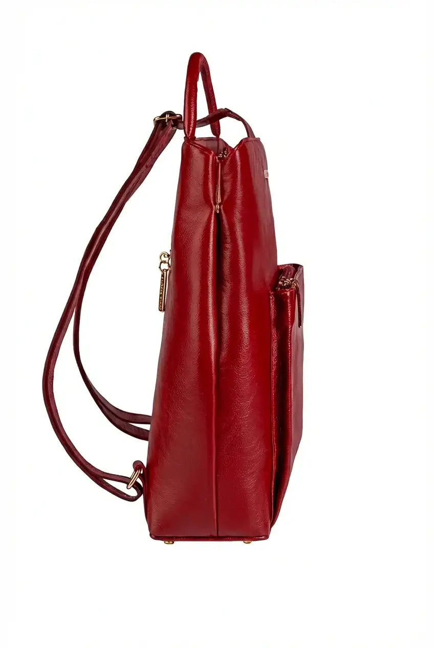 Mochila bolsa slim couro liso antifurto Lavínia - Enluaze