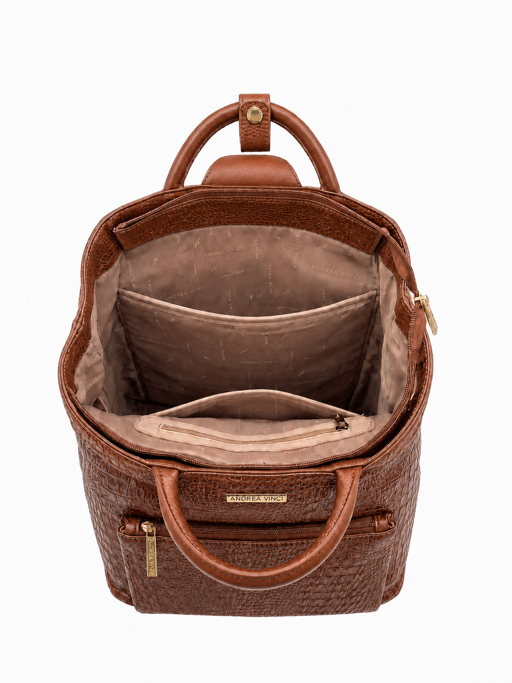 Mochila slim couro croco Lavínia