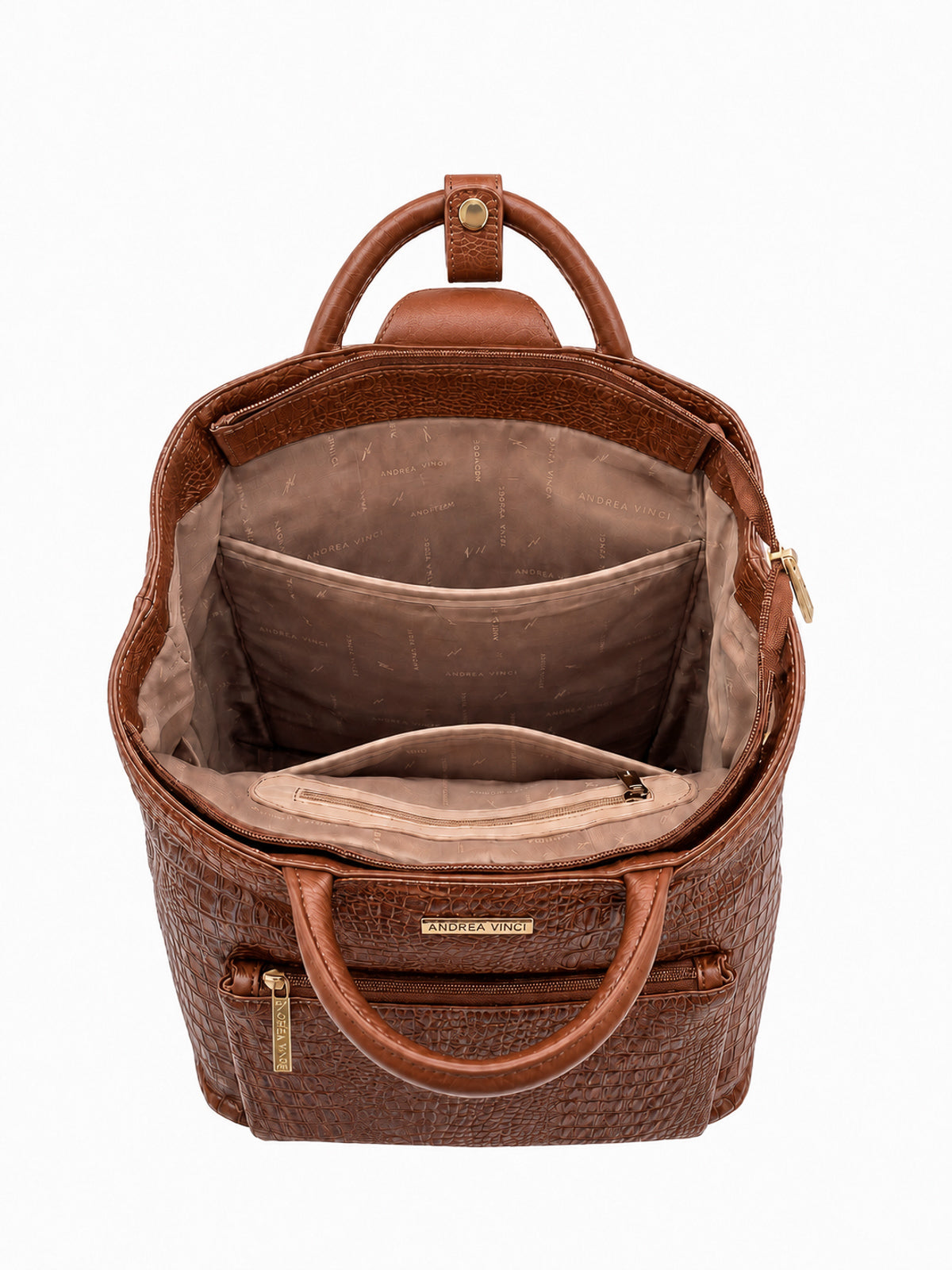 Mochila slim couro croco Lavínia