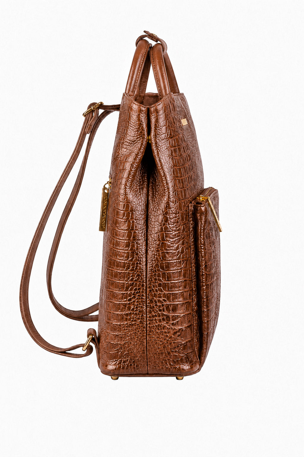 Mochila slim couro croco Lavínia