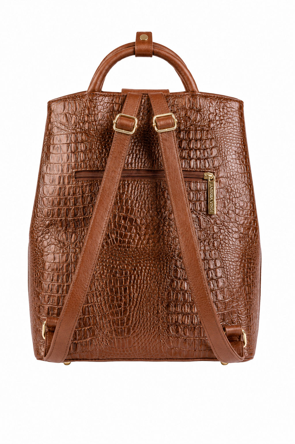 Mochila slim couro croco Lavínia