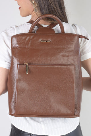 Mochila bolsa slim couro liso antifurto Lavínia