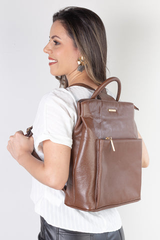 Mochila bolsa slim couro liso antifurto Lavínia