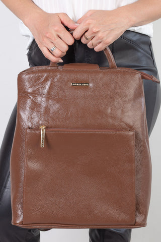 Mochila bolsa slim couro liso antifurto Lavínia